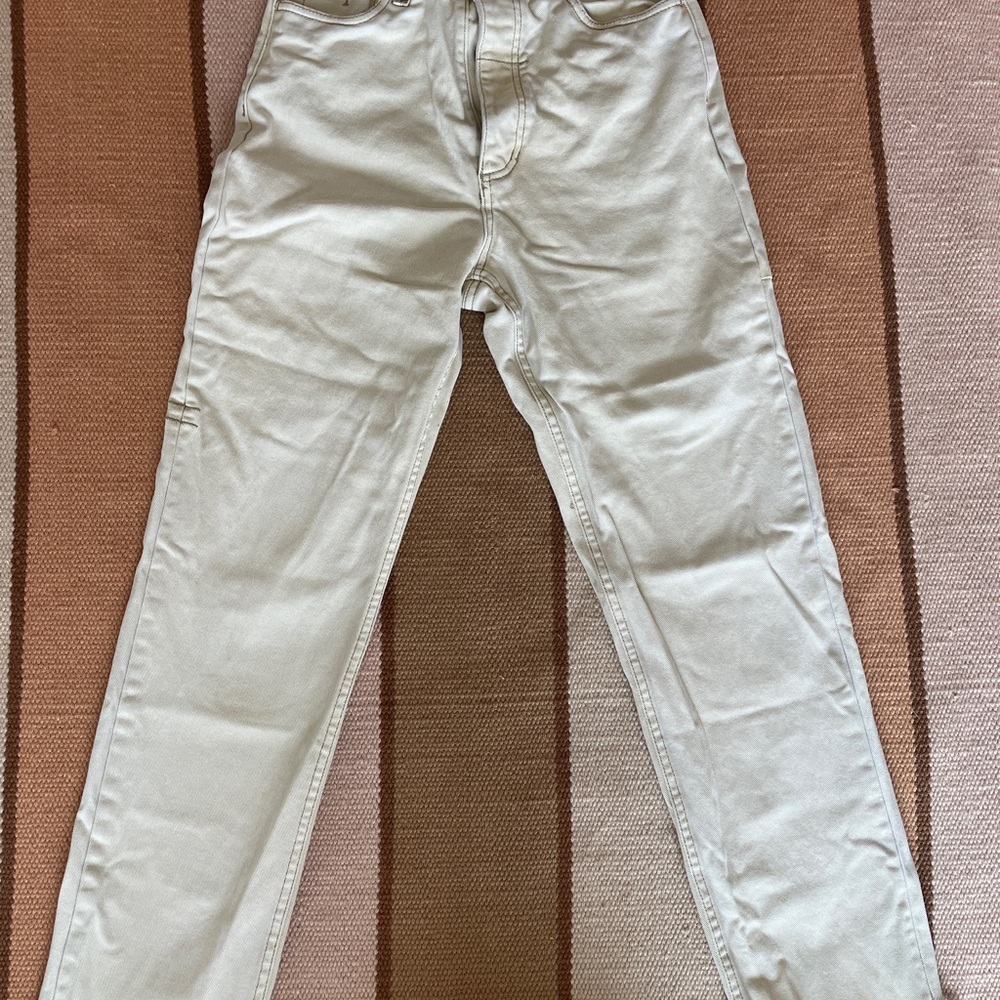 Thrills Cream Straight Leg Jeans
